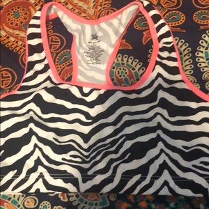 ✨justice 8/10 zebra sports bra✨